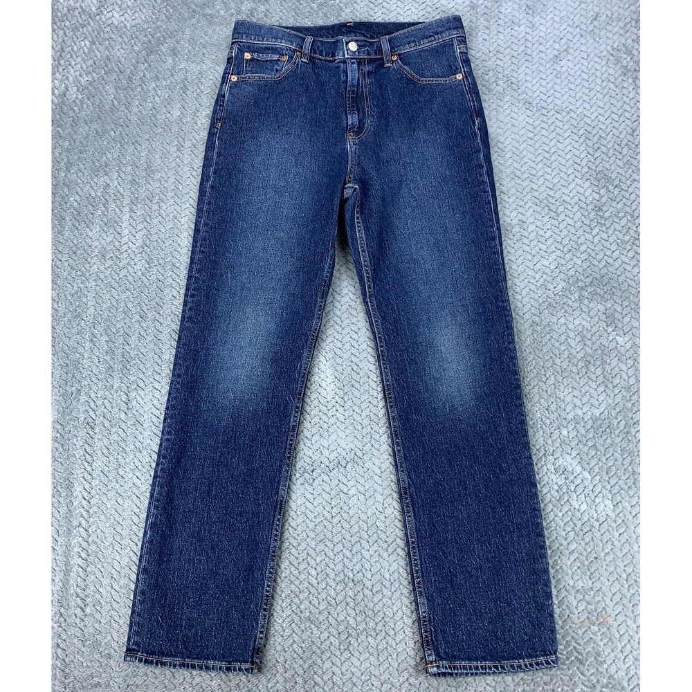 Gap 90s Straight High Rise Jeans Womens 31/12R Straight Leg Dark Indigo Stretch